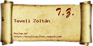 Teveli Zoltán névjegykártya
